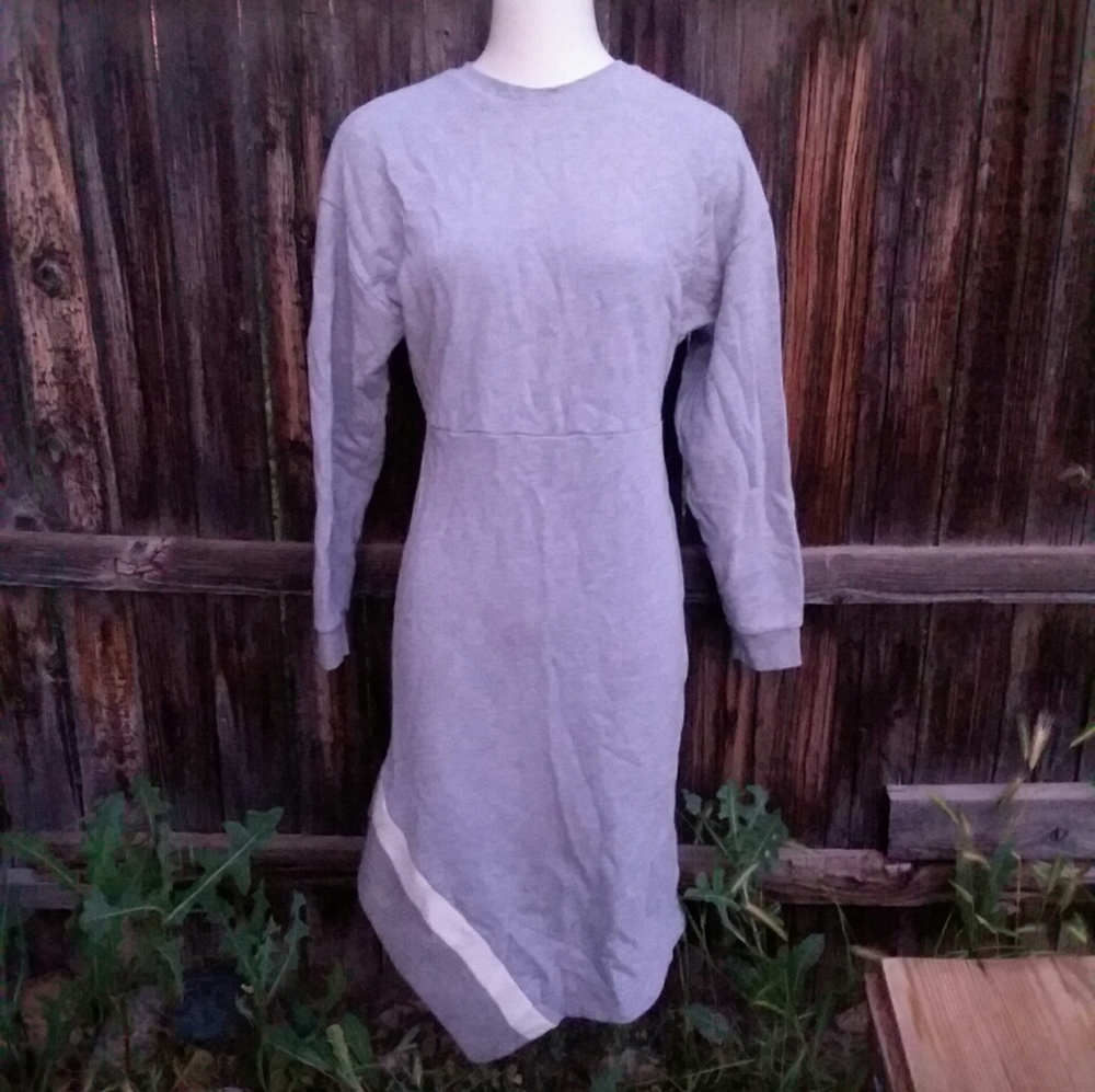 Cotton medium weight sweatshirt dress. Heather